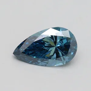 0.8ct PEAR Fancy Vivid Blue SI1 Coloured Lab diamond