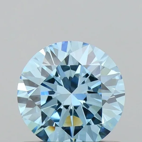 0.6ct ROUND Fancy Vivid Blue VVS2 Coloured Lab diamond