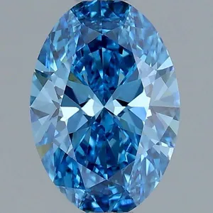 1.07ct OVAL Fancy Vivid Blue VVS2 Coloured Lab diamond