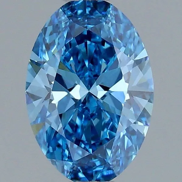 1.07ct OVAL Fancy Vivid Blue VVS2 Coloured Lab diamond