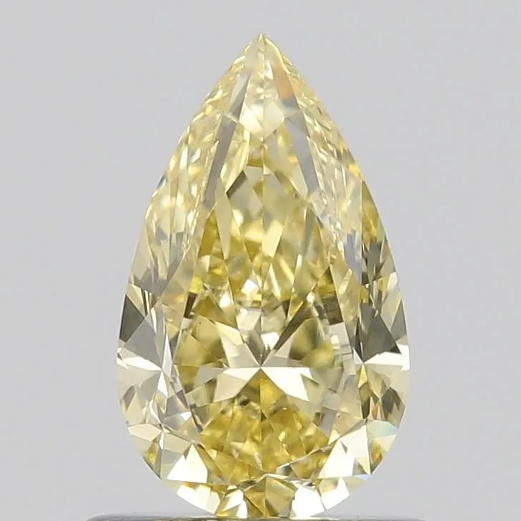0.69ct PEAR Fancy Yellow VS1 Coloured Lab diamond