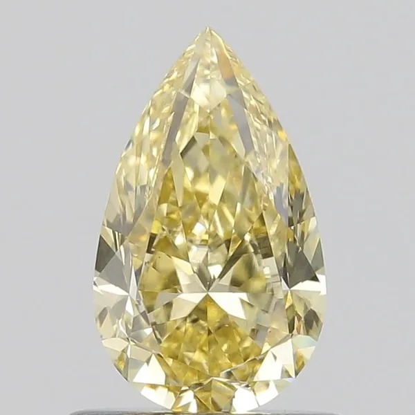 0.69ct PEAR Fancy Yellow VS1 Coloured Lab diamond