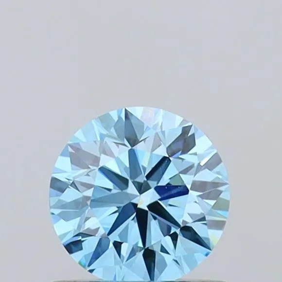 0.70ct ROUND Fancy Vivid Blue VVS2 Coloured Lab diamond