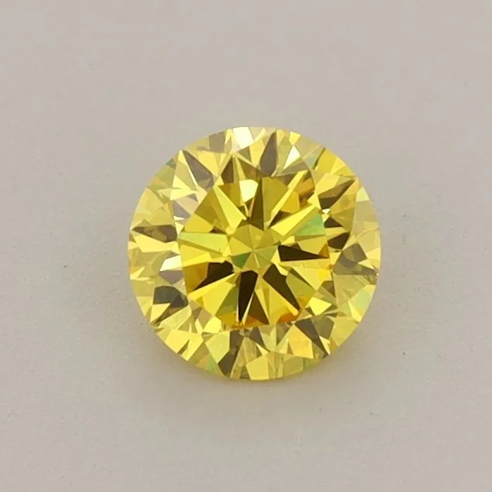 0.55ct ROUND Fancy Vivid Yellow VVS2 Coloured Lab diamond