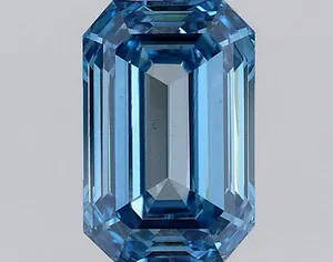 0.61ct EMERALD Fancy Vivid Blue VS1 Coloured Lab diamond