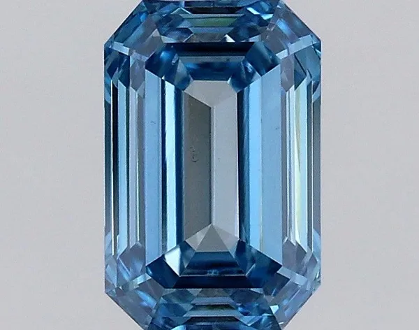 0.61ct EMERALD Fancy Vivid Blue VS1 Coloured Lab diamond