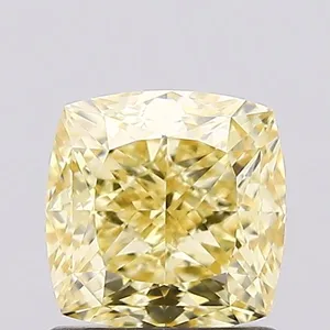 1.34ct CUSHION Fancy Intense Yellow VVS2 Coloured Lab diamond