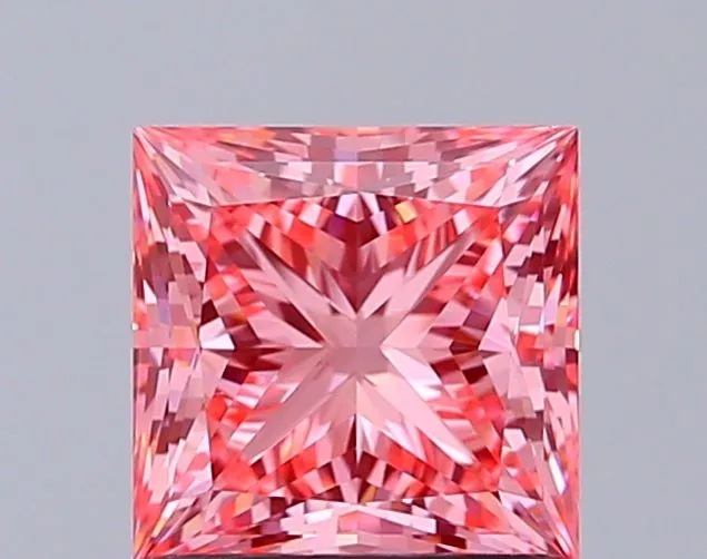 1.51ct PRINCESS Fancy Vivid Pink VS1 Coloured Lab diamond