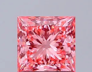1.51ct PRINCESS Fancy Vivid Pink VS1 Coloured Lab diamond