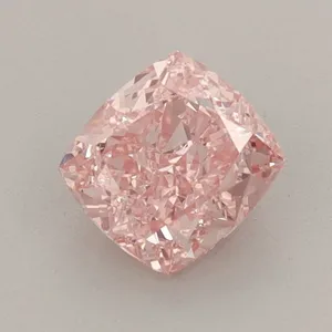 0.93ct CUSHION Fancy Vivid Pink VS2 Coloured Lab diamond