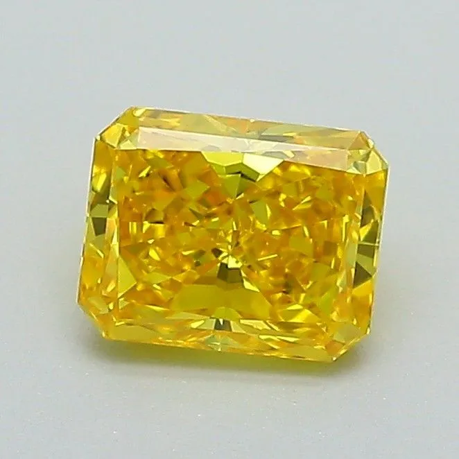0.84ct RADIANT Fancy Vivid Yellow VVS2 Coloured Lab diamond