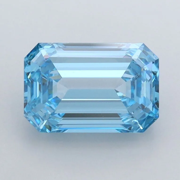 1.51ct EMERALD Fancy Vivid Blue VVS2 Coloured Lab diamond