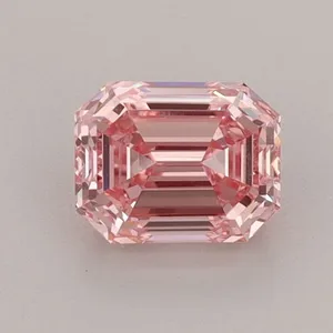 0.96ct EMERALD Fancy Vivid Pink VS1 Coloured Lab diamond