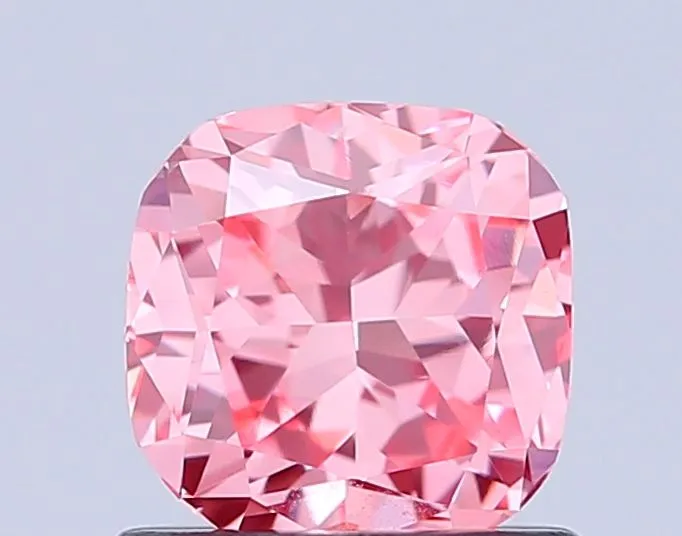 1.02ct CUSHION Fancy Vivid Pink VVS2 Coloured Lab diamond