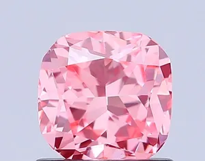 1.02ct CUSHION Fancy Vivid Pink VVS2 Coloured Lab diamond