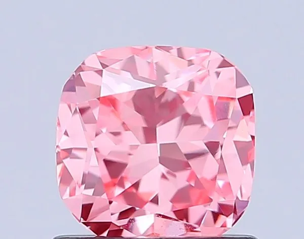 1.02ct CUSHION Fancy Vivid Pink VVS2 Coloured Lab diamond