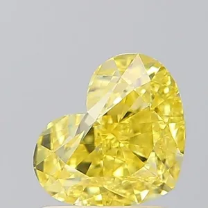 1.03ct HEART Fancy Vivid Yellow VS1 Coloured Lab diamond