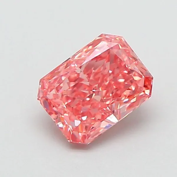 0.95ct RADIANT Fancy Vivid Pink VS2 Coloured Lab diamond