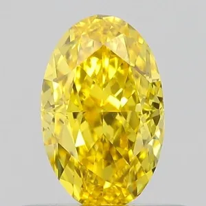 0.55ct OVAL Fancy Vivid Yellow VVS2 Coloured Lab diamond