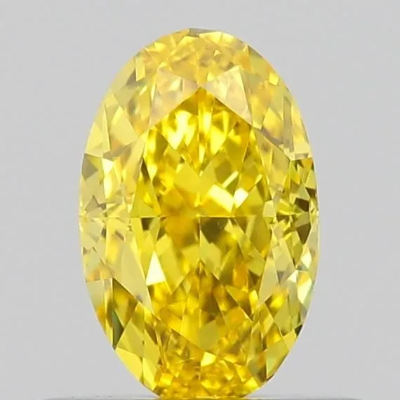 0.55ct OVAL Fancy Vivid Yellow VVS2 Coloured Lab diamond