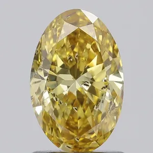 1.08ct OVAL Fancy Vivid Yellow I1 Coloured Lab diamond