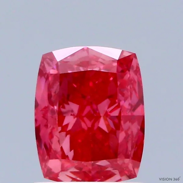 1.08ct CUSHION Fancy Vivid Pink VS1 Coloured Lab diamond