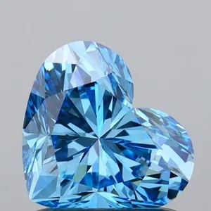 1.09ct HEART Fancy Vivid Blue VS1 Coloured Lab diamond