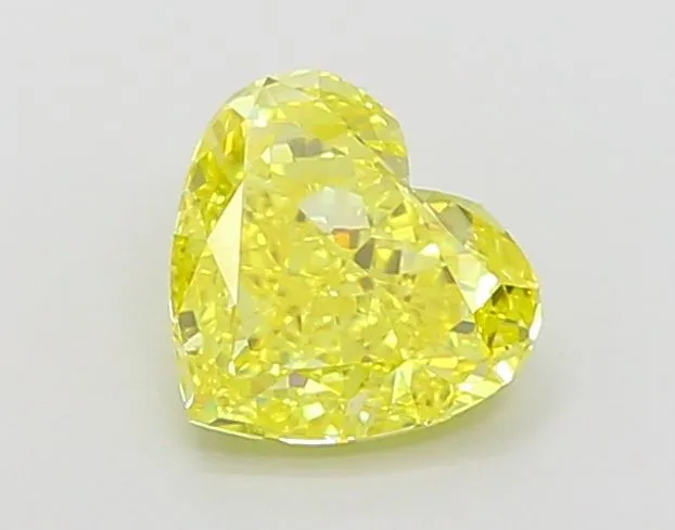 1.28ct HEART Fancy Vivid Yellow VVS2 Coloured Lab diamond