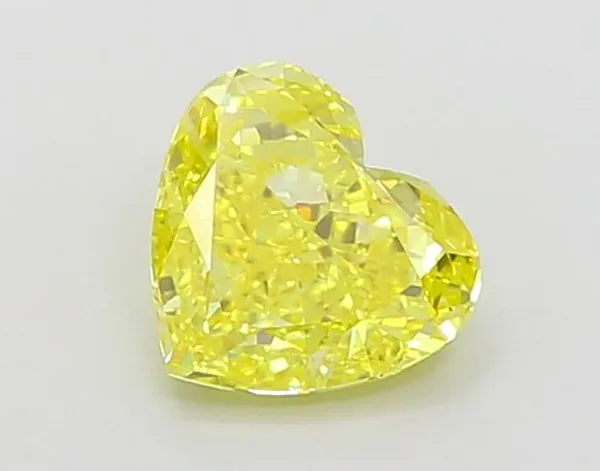 1.28ct HEART Fancy Vivid Yellow VVS2 Coloured Lab diamond