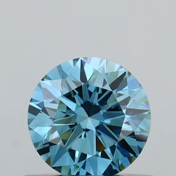 0.47ct ROUND Fancy Vivid Blue VS2 Coloured Lab diamond