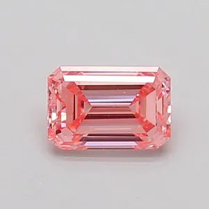 0.5ct EMERALD Fancy Vivid Pink SI1 Coloured Lab diamond