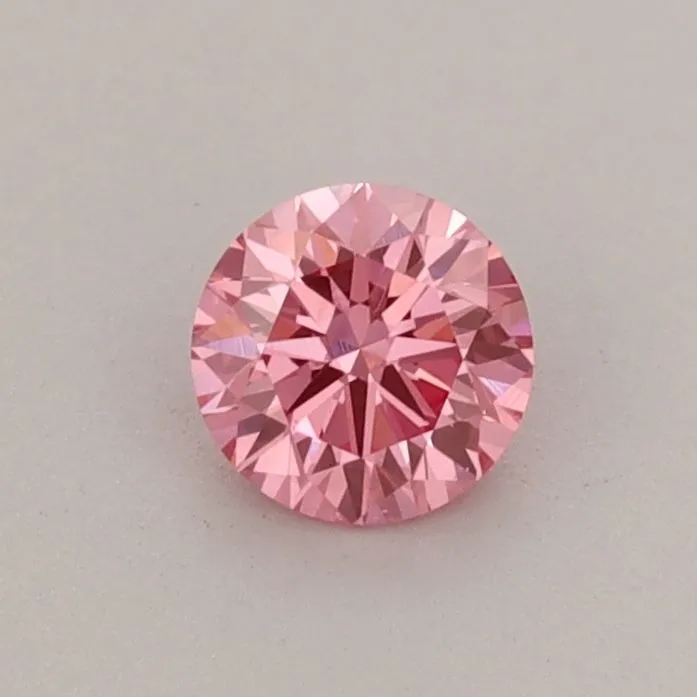 0.41ct ROUND Fancy Vivid Pink VVS2 Coloured Lab diamond