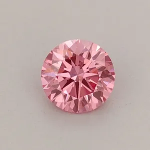 0.41ct ROUND Fancy Vivid Pink VVS2 Coloured Lab diamond