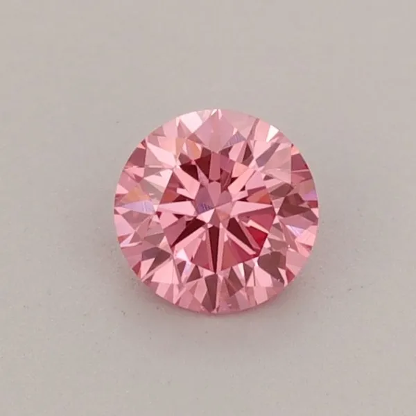 0.41ct ROUND Fancy Vivid Pink VVS2 Coloured Lab diamond