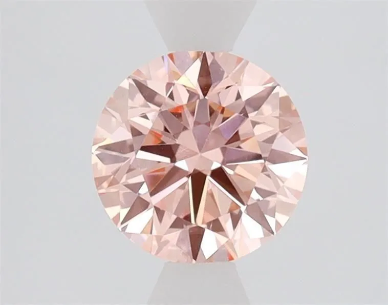 0.89ct ROUND Fancy Vivid Pink VVS2 Coloured Lab diamond