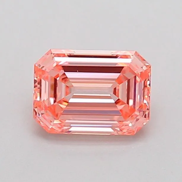 0.94ct EMERALD Fancy Vivid Pink VVS2 Coloured Lab diamond