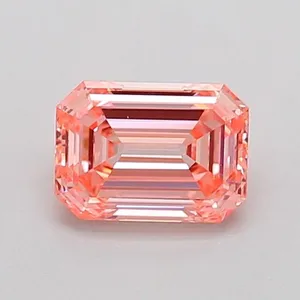 0.94ct EMERALD Fancy Vivid Pink VVS2 Coloured Lab diamond