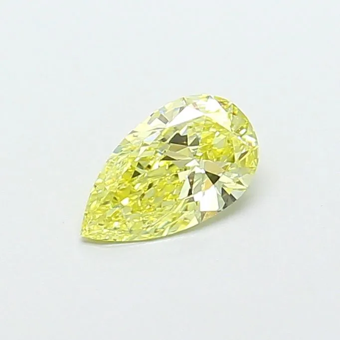 0.68ct PEAR Fancy Yellow VVS2 Coloured Lab diamond