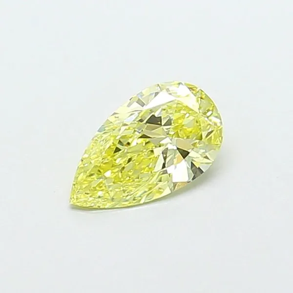0.68ct PEAR Fancy Yellow VVS2 Coloured Lab diamond