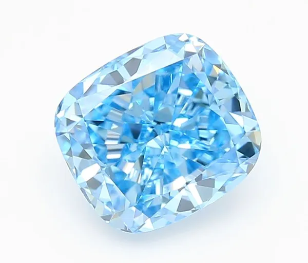 1.05ct CUSHION Fancy Vivid Blue VVS2 Coloured Lab diamond