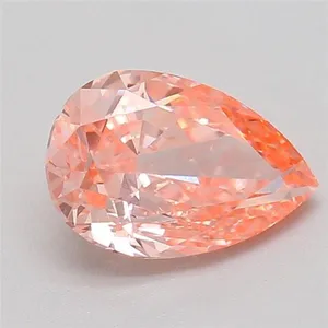 0.71ct PEAR Fancy Vivid Pink VVS2 Coloured Lab diamond