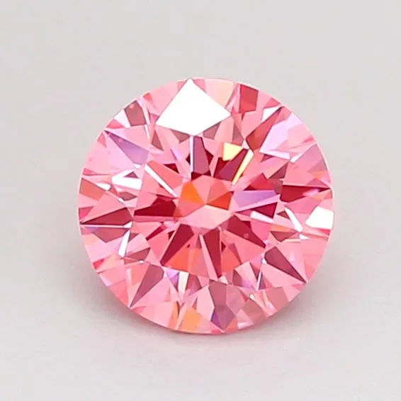 0.80ct ROUND Fancy Vivid Pink VS1 Coloured Lab diamond