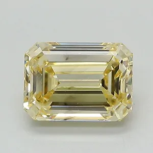 1.32ct EMERALD Fancy Yellow VS2 Coloured Lab diamond