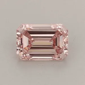 0.67ct EMERALD Fancy Intense Pink VS1 Coloured Lab diamond