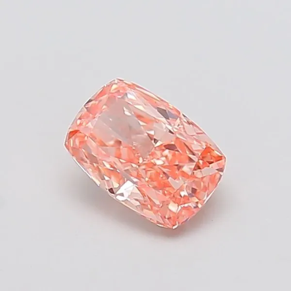 1.07ct CUSHION Fancy Vivid Orangey Pink VVS2 Coloured Lab diamond