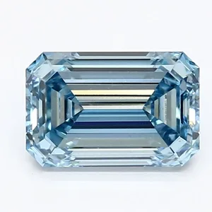 1.29ct EMERALD Fancy Intense Blue VVS2 Coloured Lab diamond