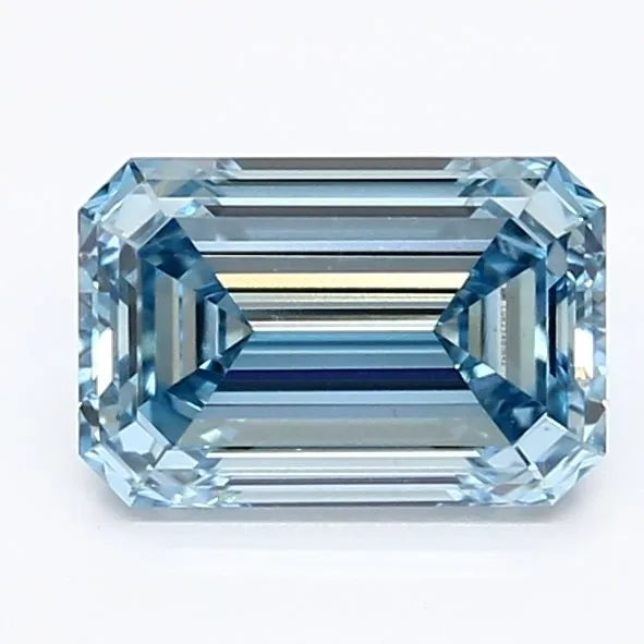 1.29ct EMERALD Fancy Intense Blue VVS2 Coloured Lab diamond