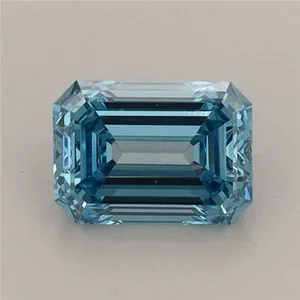 1.16ct EMERALD Fancy Vivid Blue VS1 Coloured Lab diamond