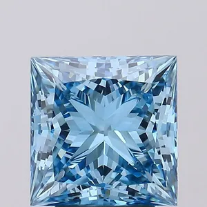 3.57ct PRINCESS Fancy Vivid Blue VS1 Coloured Lab diamond
