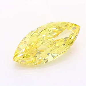 1.06ct MARQUISE Fancy Vivid Yellow VS1 Coloured Lab diamond